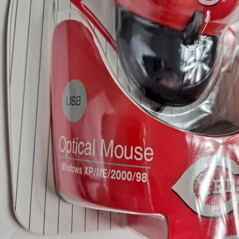 Cincinnati Reds Optical Mouse Baseball Hat USB Corded Fan RED